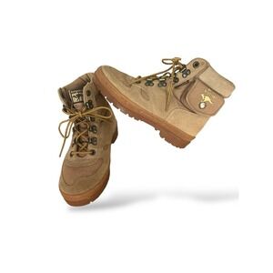 Vintage‎ Kangaroos Tan Hiking Shoes Boots Womens Size 5 Pockets High Top